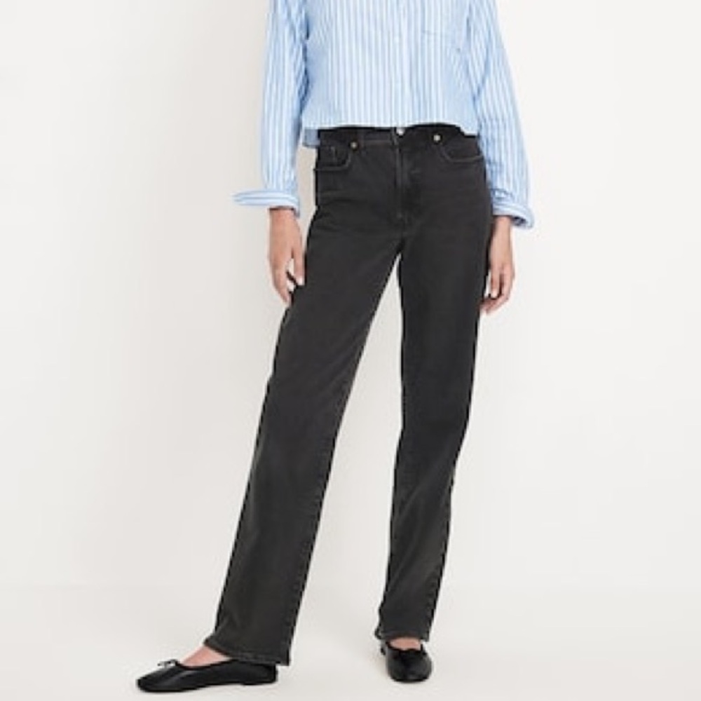 Old Navy High Rise OG Loose Jeans Regular Length Black Wash